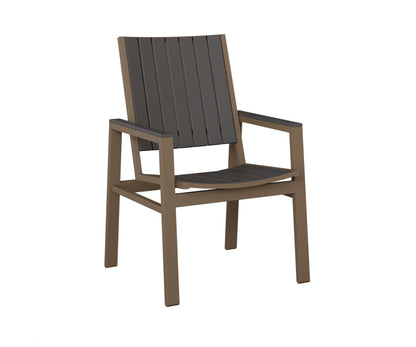 Berlin Gardens Vida Poly Dining Chair in Clay, Smoke Gray slats