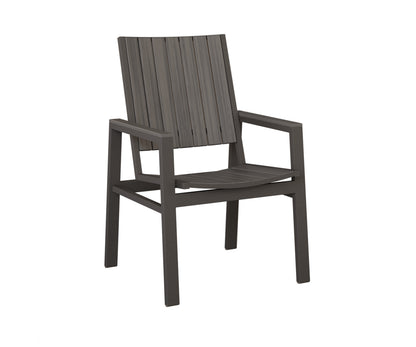 Berlin Gardens Vida Poly Dining Chair in Granite Speckle, Coastal Gray slats