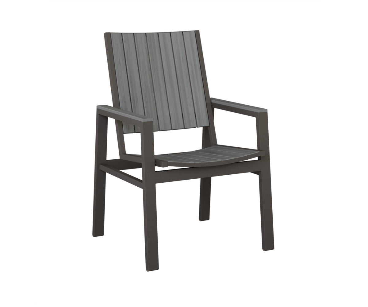 Berlin Gardens Vida Poly Dining Chair in Granite Speckle, Driftwood Gray slats