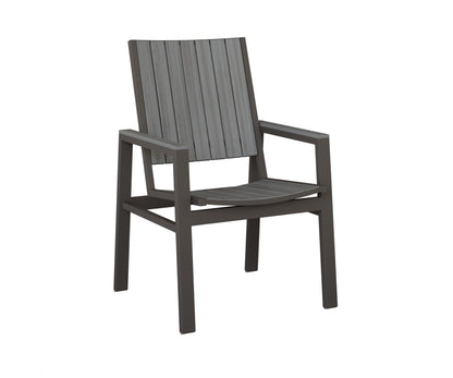 Berlin Gardens Vida Poly Dining Chair in Granite Speckle, Driftwood Gray slats