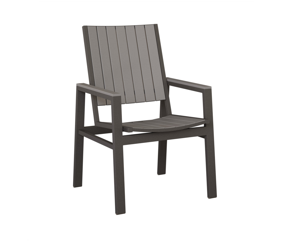 Berlin Gardens Vida Poly Dining Chair in Granite Speckle, Light Gray slats