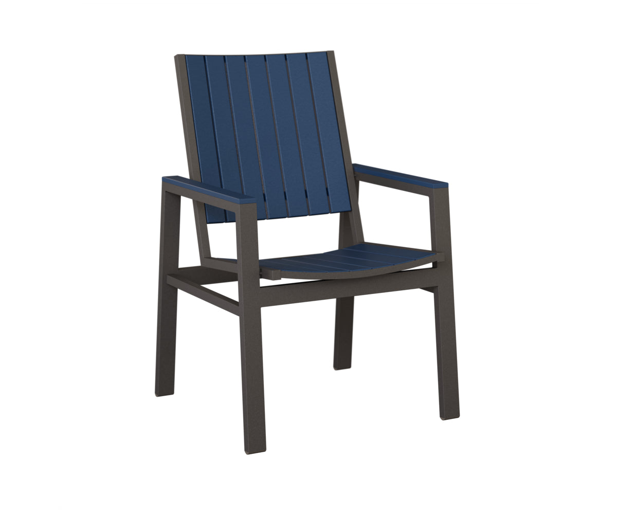 Berlin Gardens Vida Poly Dining Chair in Granite Speckle, Navy Blue slats