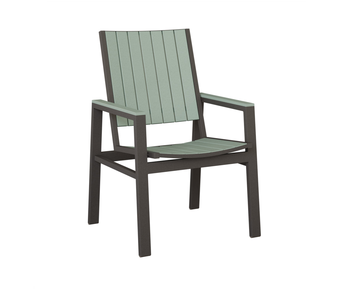 Berlin Gardens Vida Poly Dining Chair in Granite Speckle, Sea Foam slats