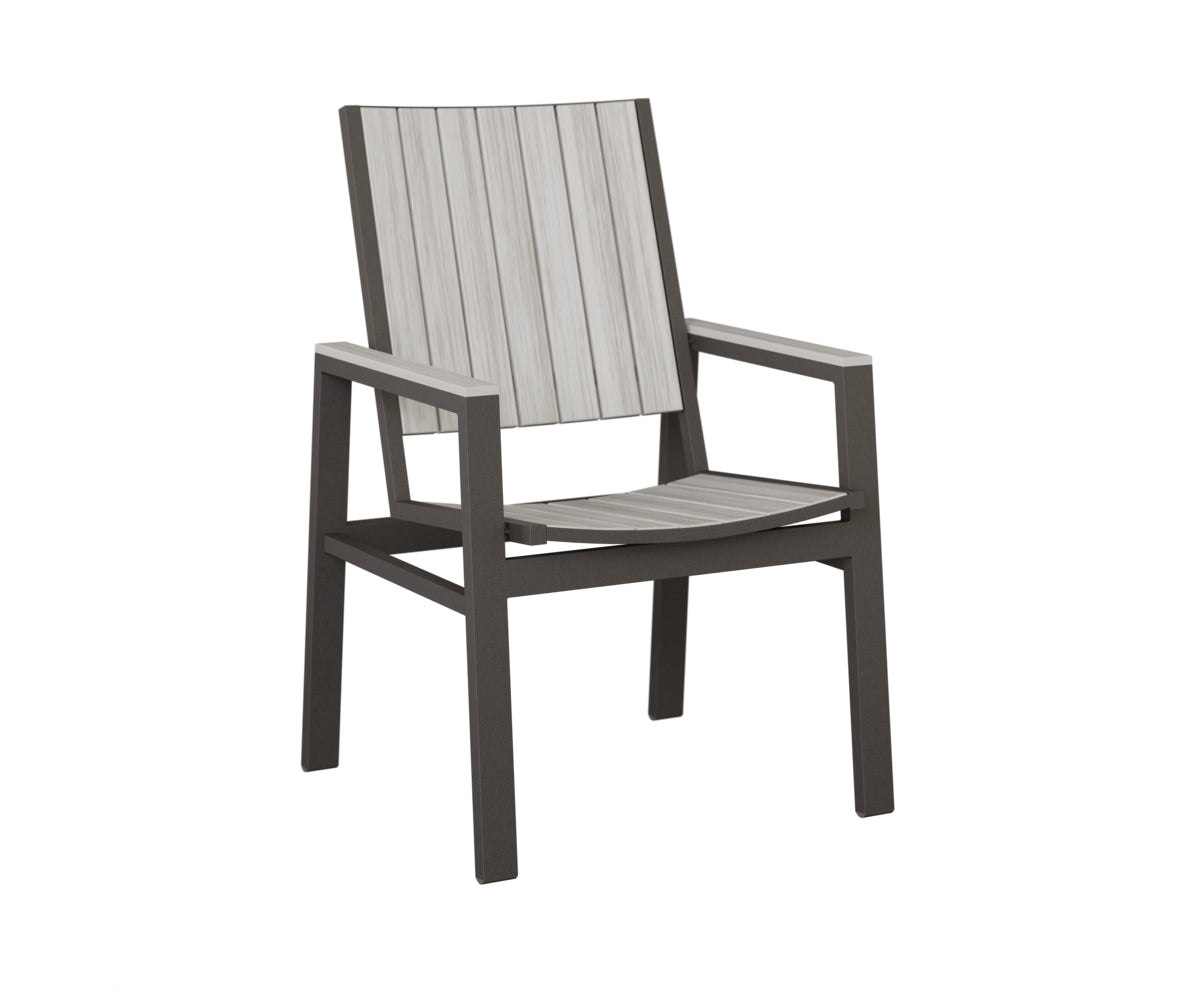 Berlin Gardens Vida Poly Dining Chair in Granite Speckle, Seashell slats