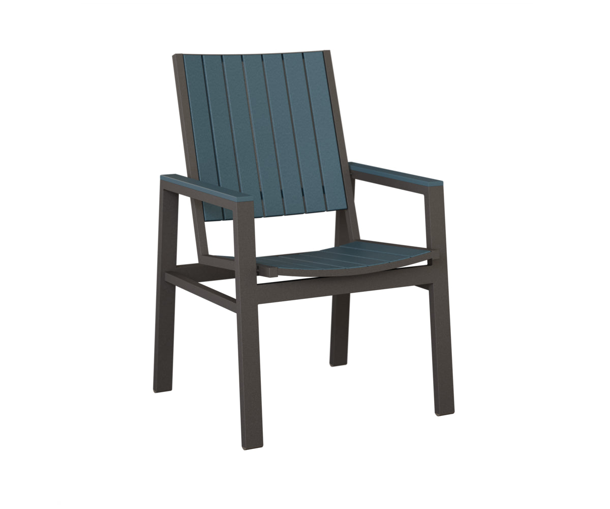 Berlin Gardens Vida Poly Dining Chair in Granite Speckle, Slate slats