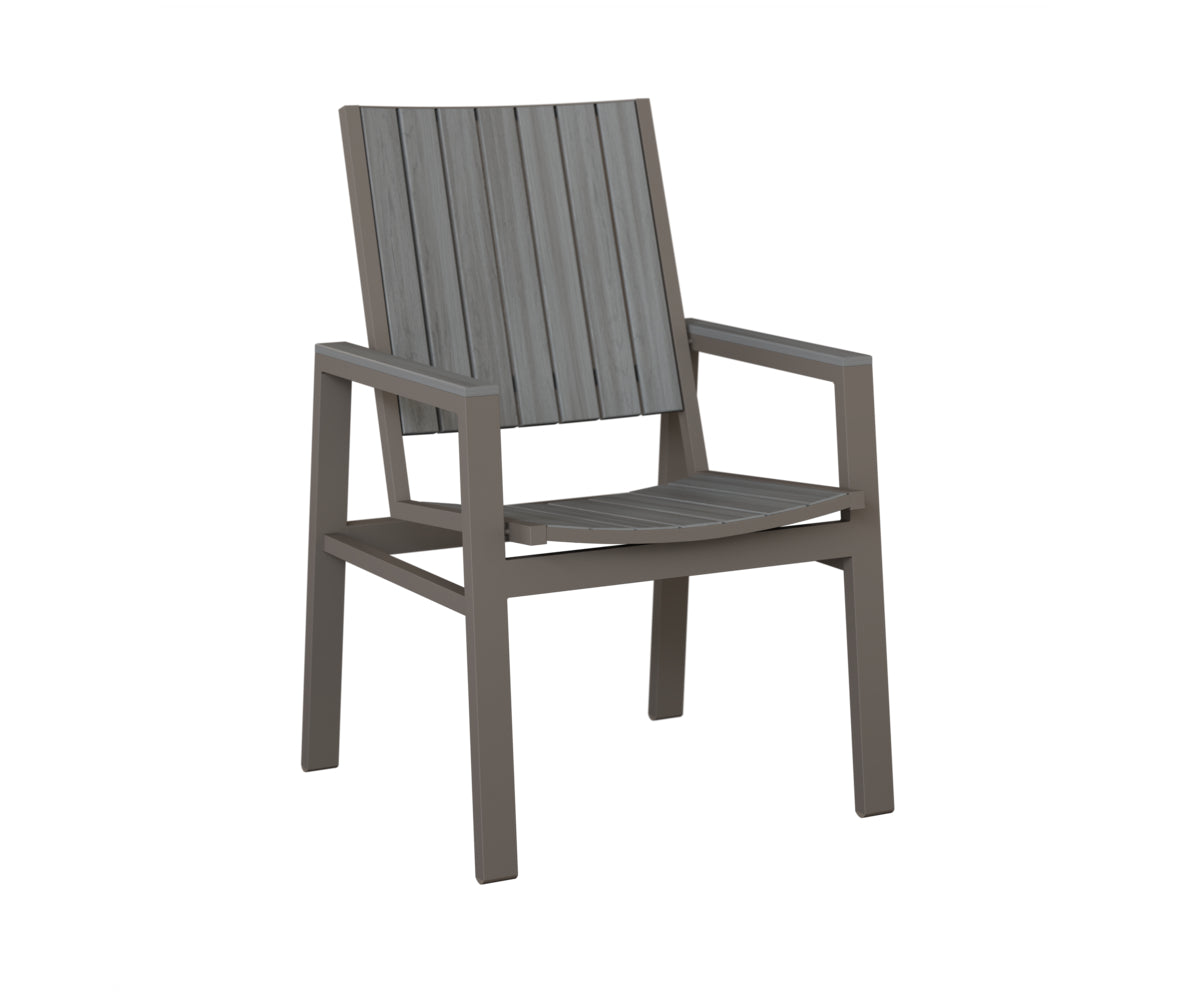 Berlin Gardens Vida Poly Dining Chair in Graphite, Driftwood Gray slats