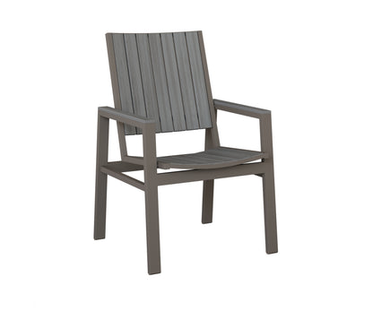 Berlin Gardens Vida Poly Dining Chair in Graphite, Driftwood Gray slats