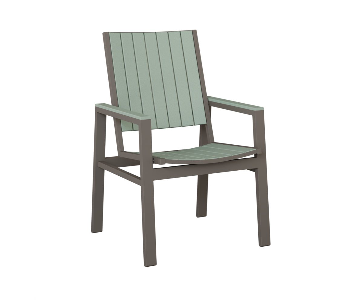 Berlin Gardens Vida Poly Dining Chair in Graphite, Sea Foam slats