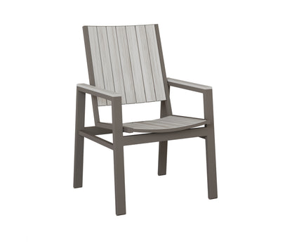Berlin Gardens Vida Poly Dining Chair in Graphite, Seashell slats