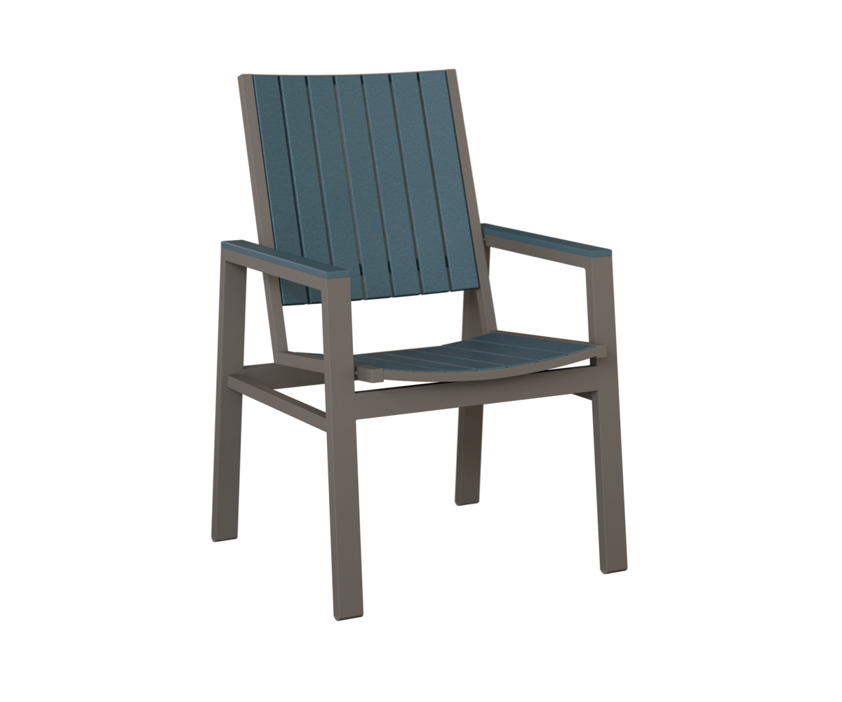 Berlin Gardens Vida Poly Dining Chair in Graphite, Slate slats