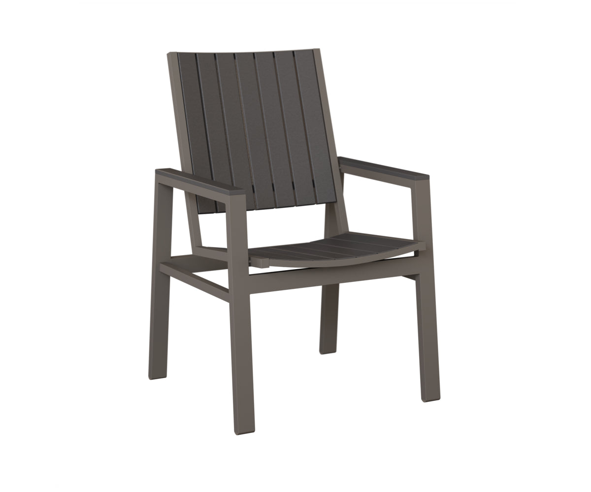 Berlin Gardens Vida Poly Dining Chair in Graphite, Smoke Gray slats