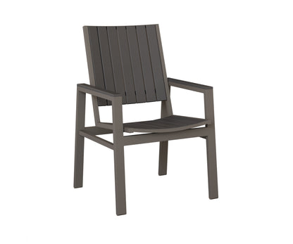 Berlin Gardens Vida Poly Dining Chair in Graphite, Smoke Gray slats