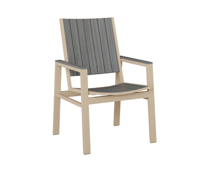 Berlin Gardens Vida Poly Dining Chair in Luna Multi, Driftwood Gray slats