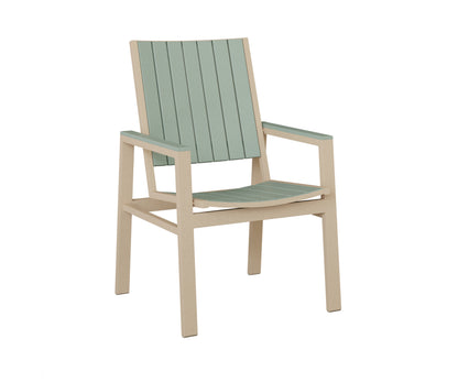 Berlin Gardens Vida Poly Dining Chair in Luna Multi, Sea Foam slats