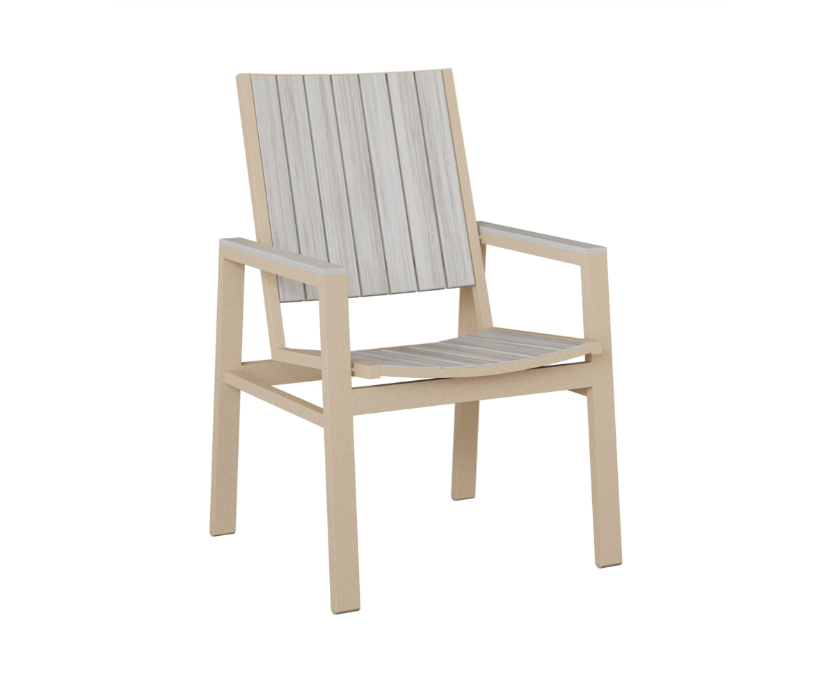 Berlin Gardens Vida Poly Dining Chair in Luna Multi, Seashell slats
