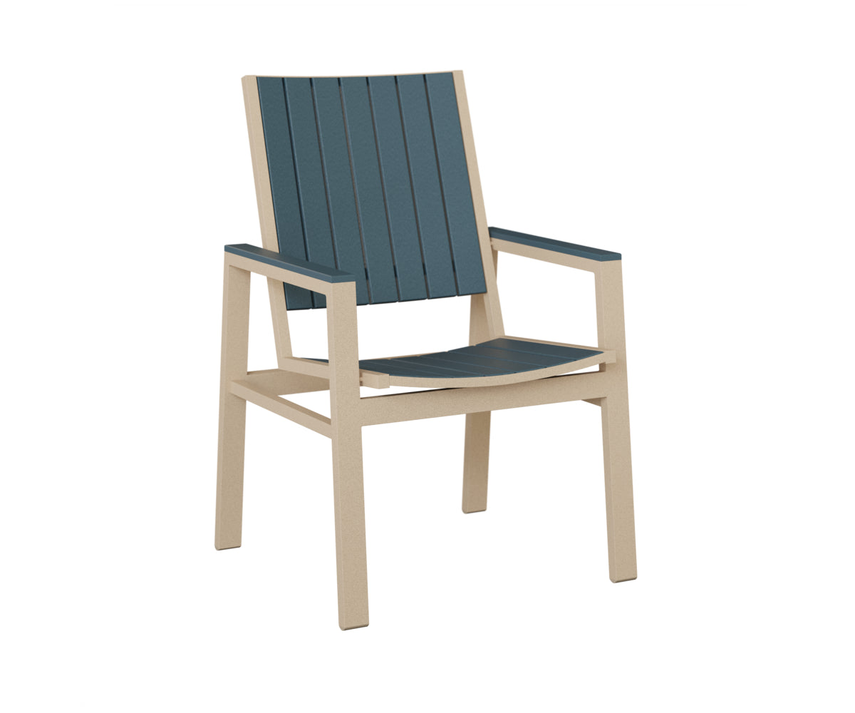 Berlin Gardens Vida Poly Dining Chair in Luna Multi, Slate slats