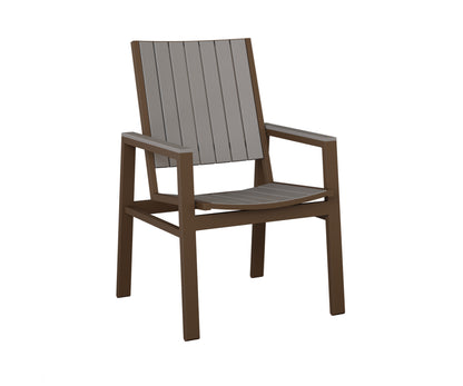 Berlin Gardens Vida Poly Dining Chair in Mesquite Wood Vein, Light Gray slats