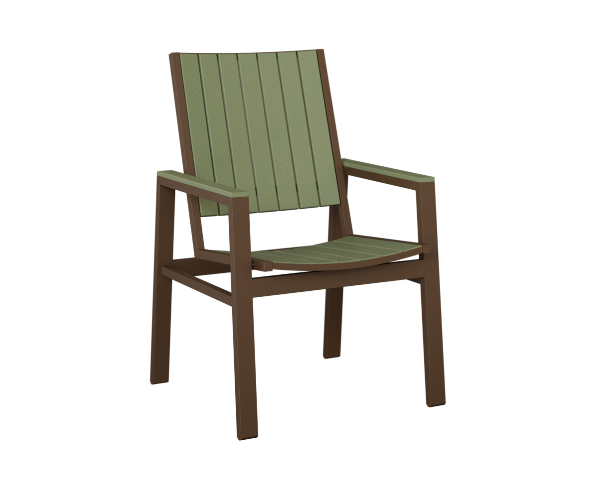 Berlin Gardens Vida Poly Dining Chair in Mesquite Wood Vein, Sage slats