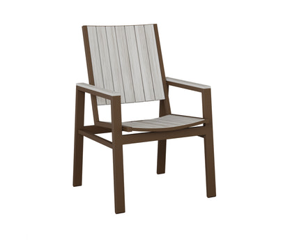 Berlin Gardens Vida Poly Dining Chair in Mesquite Wood Vein, Seashell slats
