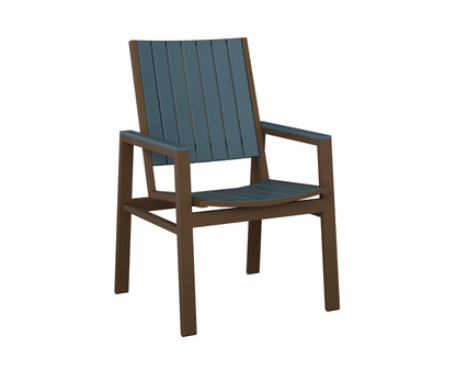 Berlin Gardens Vida Poly Dining Chair in Mesquite Wood Vein, Slate slats
