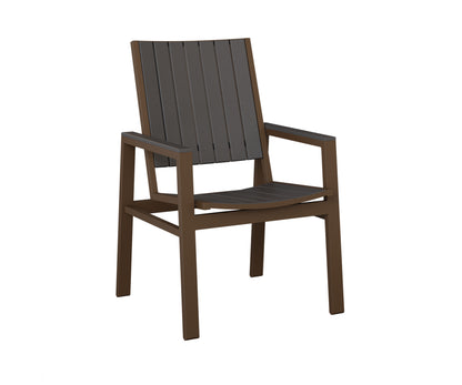 Berlin Gardens Vida Poly Dining Chair in Mesquite Wood Vein, Smoke Gray slats