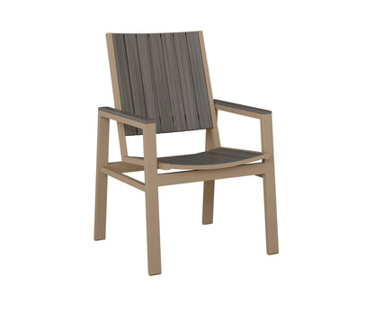 Berlin Gardens Vida Poly Dining Chair in Oak Wood Vein, Coastal Gray slats