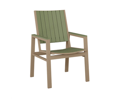 Berlin Gardens Vida Poly Dining Chair in Oak Wood Vein, Sage slats