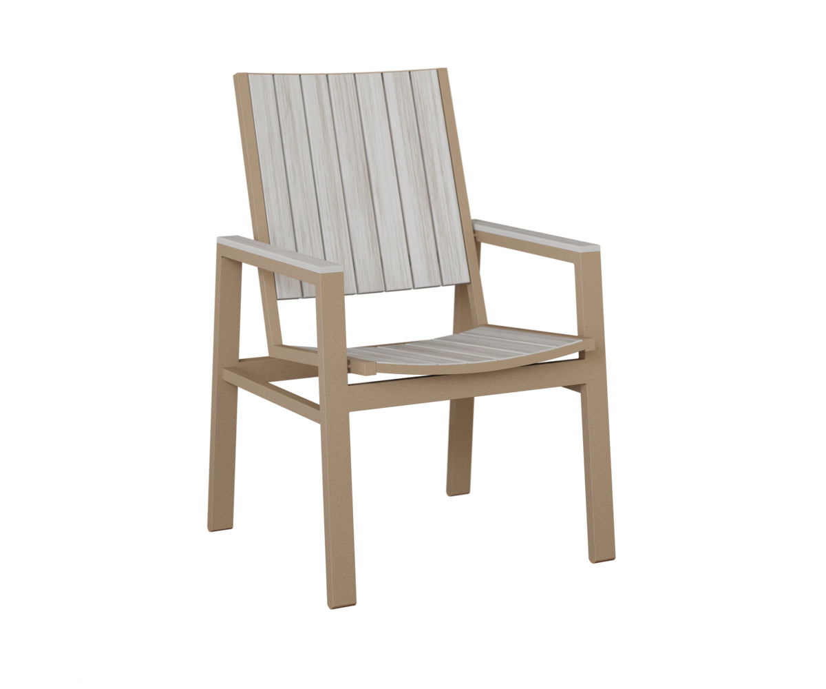 Berlin Gardens Vida Poly Dining Chair in Oak Wood Vein, Seashell slats