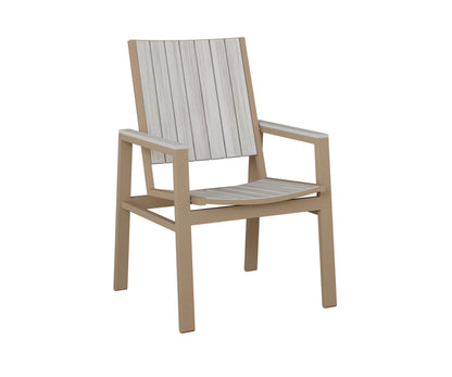 Berlin Gardens Vida Poly Dining Chair in Oak Wood Vein, Seashell slats