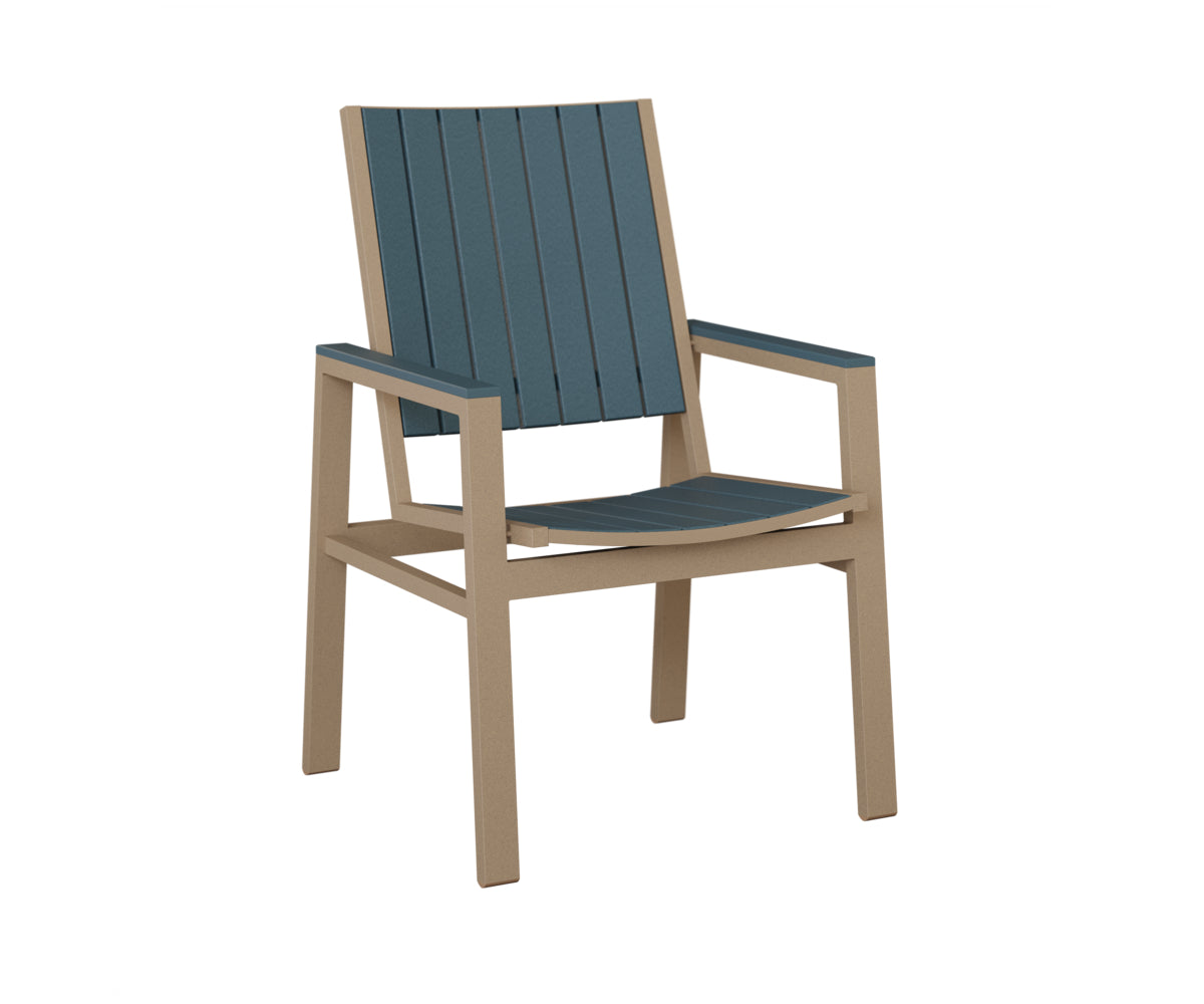 Berlin Gardens Vida Poly Dining Chair in Oak Wood Vein, Slate slats