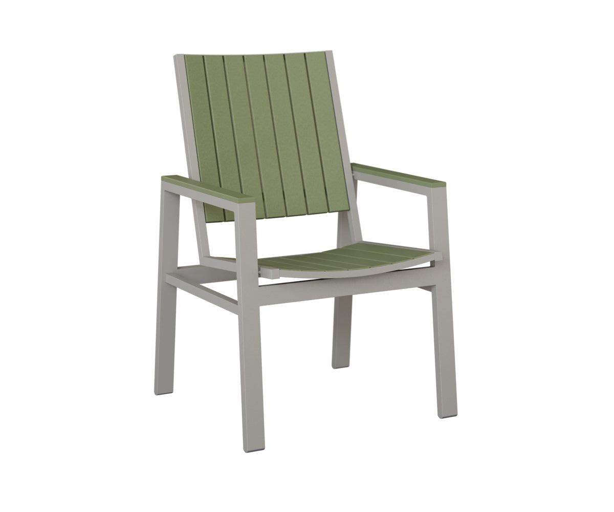 Berlin Gardens Vida Poly Dining Chair in Platinum Silver, Sage slats