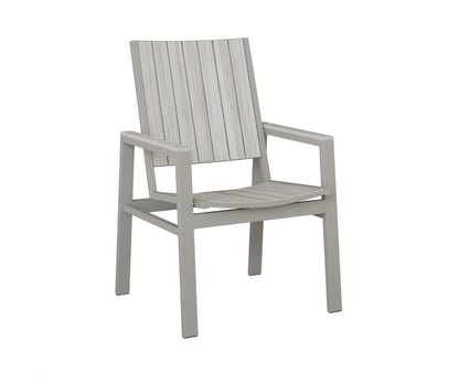 Berlin Gardens Vida Poly Dining Chair in Platinum Silver, Seashell slats