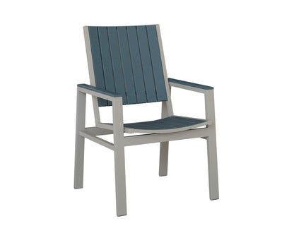 Berlin Gardens Vida Poly Dining Chair in Platinum Silver, Slate slats