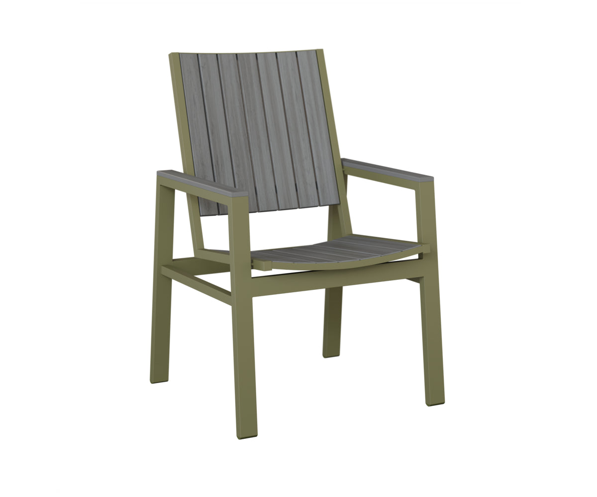 Berlin Gardens Vida Poly Dining Chair in Green Sage, Driftwood Gray slats