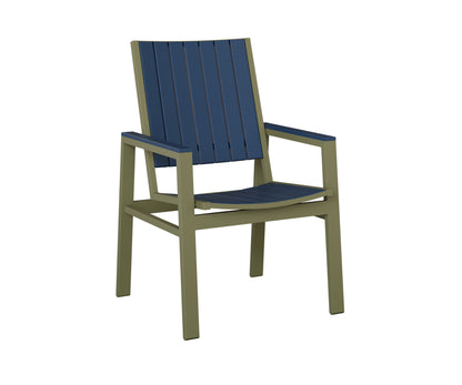 Berlin Gardens Vida Poly Dining Chair in Green Sage, Navy Blue slats