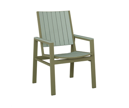 Berlin Gardens Vida Poly Dining Chair in Green Sage, Sea Foam slats