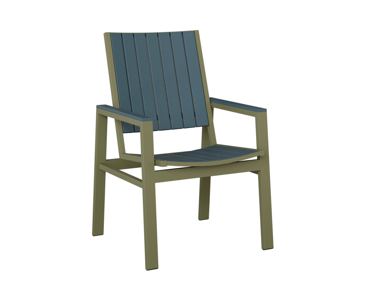 Berlin Gardens Vida Poly Dining Chair in Green Sage, Slate slats
