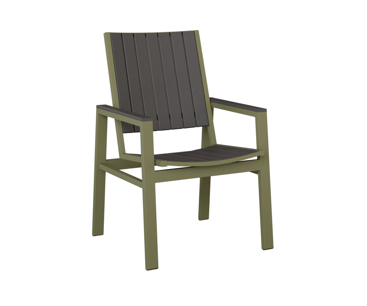 Berlin Gardens Vida Poly Dining Chair in Green Sage, Smoke Gray slats