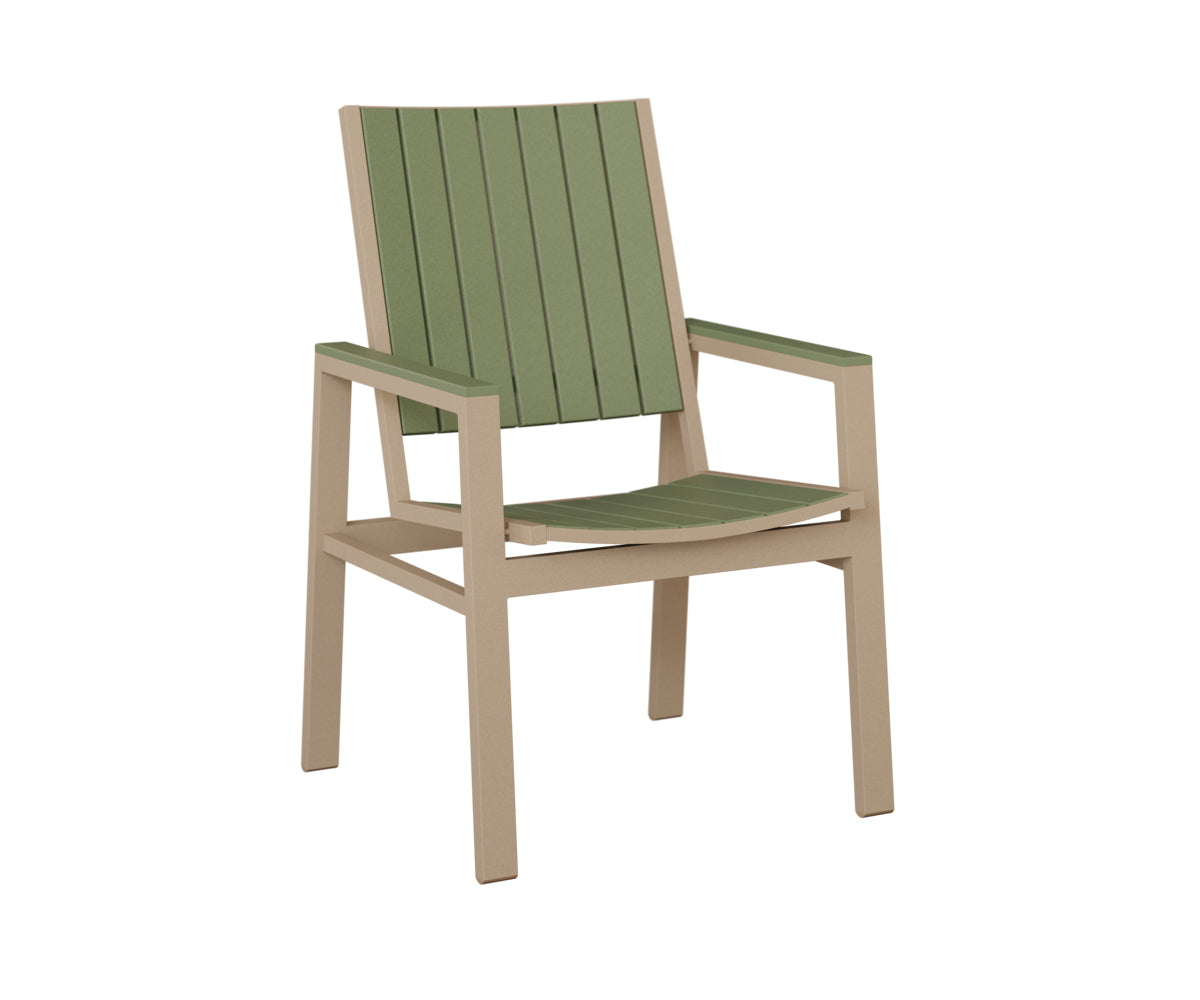 Berlin Gardens Vida Poly Dining Chair in Sahara Speckle, Sage slats
