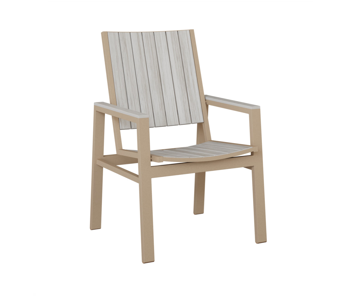 Berlin Gardens Vida Poly Dining Chair in Sahara Speckle, Seashell slats