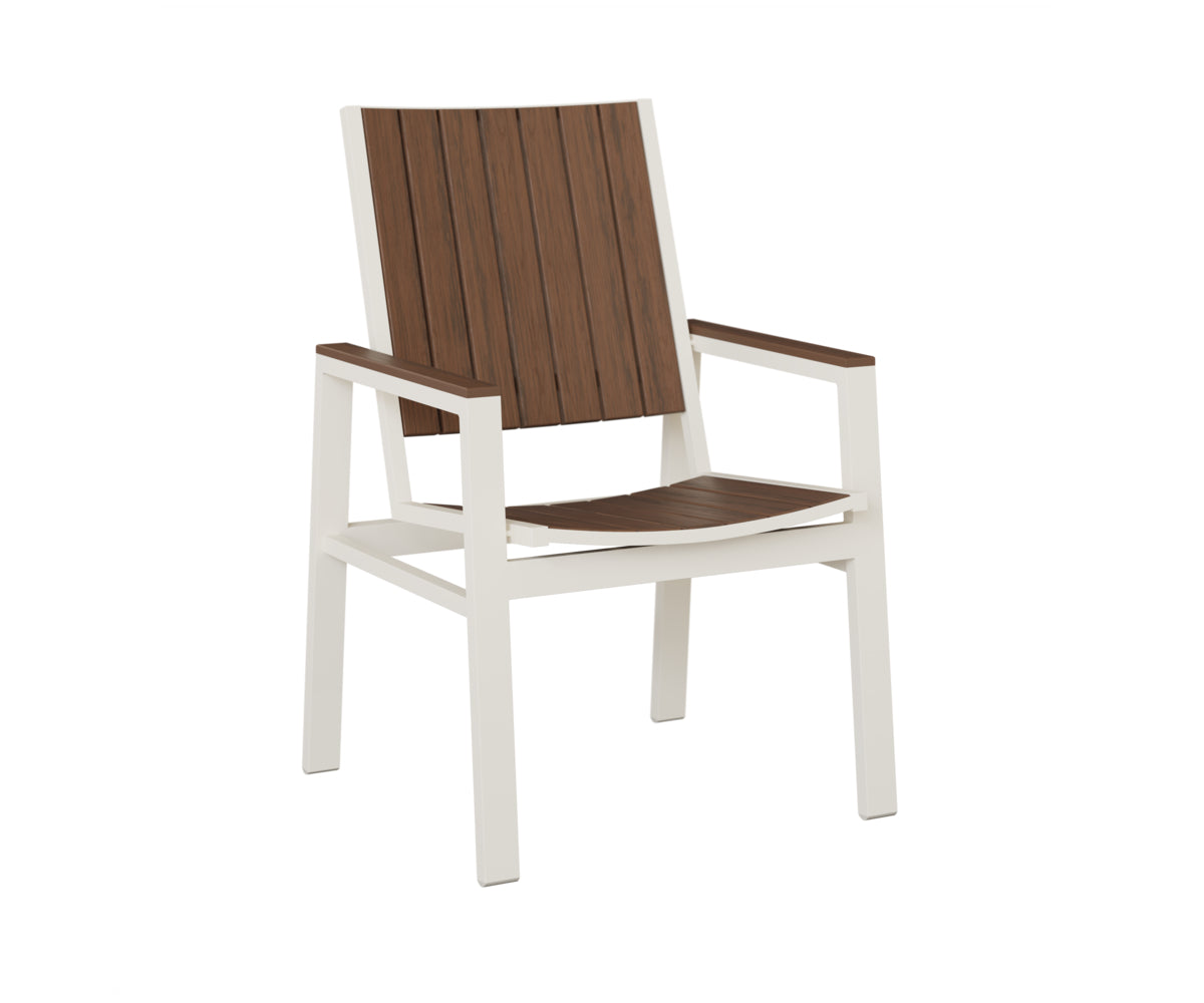 Berlin Gardens Vida Poly Dining Chair in White, Brazilian Walnut slats