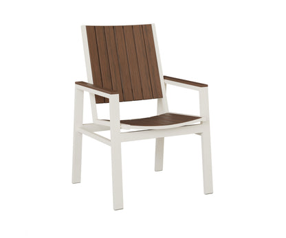 Berlin Gardens Vida Poly Dining Chair in White, Brazilian Walnut slats