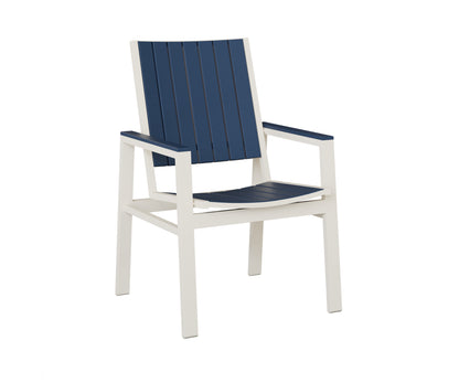 Berlin Gardens Vida Poly Dining Chair in White, Navy Blue slats