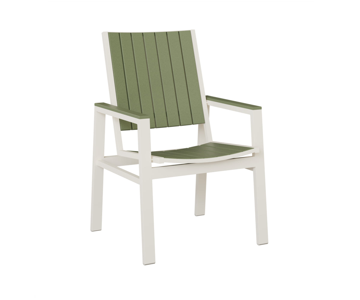 Berlin Gardens Vida Poly Dining Chair in White, Sage slats