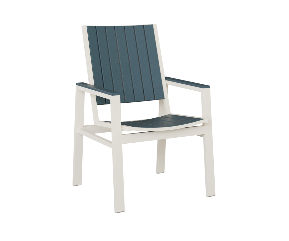 Berlin Gardens Vida Poly Dining Chair in White, Slate slats