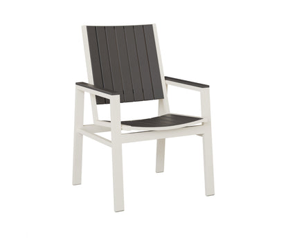 Berlin Gardens Vida Poly Dining Chair in White, Smoke Gray slats