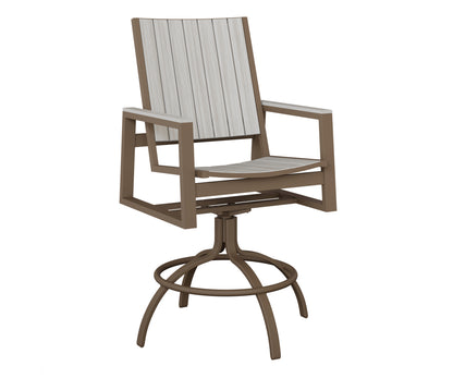Berlin Gardens Vida Poly Swivel Bar Chair in Clay, Seashell slats