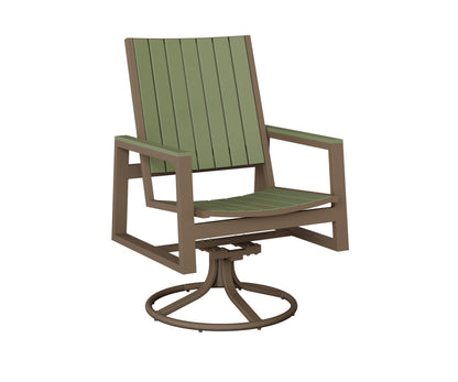 Berlin Gardens Vida Poly Swivel Rocker Dining Chair in Clay, Sage slats