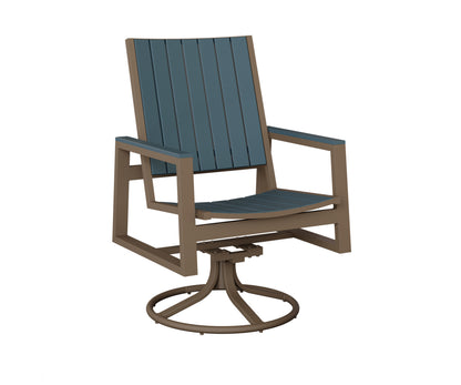 Berlin Gardens Vida Poly Swivel Rocker Dining Chair in Clay, Slate slats