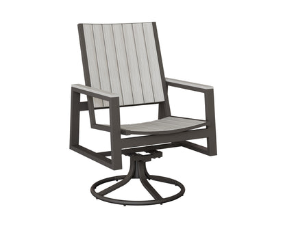 Berlin Gardens Vida Poly Swivel Rocker Dining Chair in Granite Speckle, Seashell slats